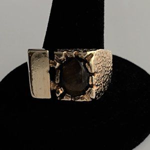 Vintage Men's 10k Yellow Gold with Tiger Eye Ring